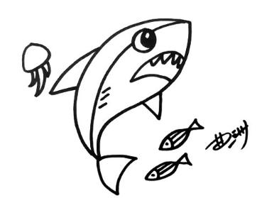 简笔画鲨鱼的画法步骤